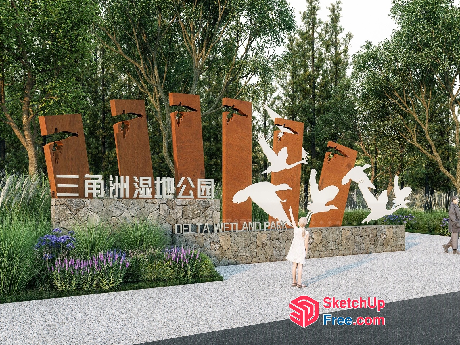 Delta Wetland Park Signage 3D SketchUp File