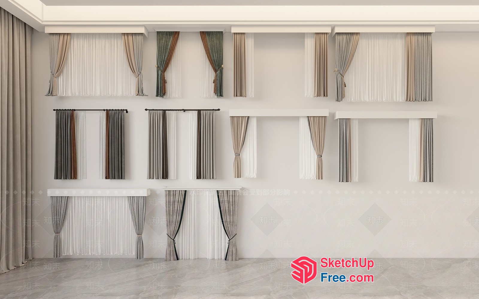 Elegant Curtain Designs For Classic And Modern Interiors 3D SketchUp File