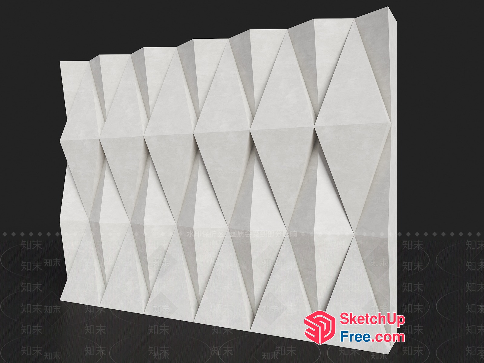 Geometric 3D Patterned Wall 3D SketchUp File
