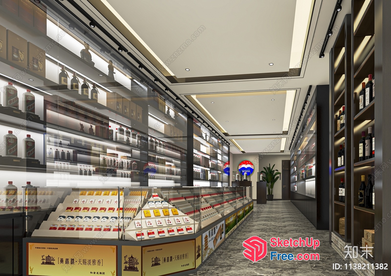 Luxurious Modern Commercial Store Interior 3D SketchUp File