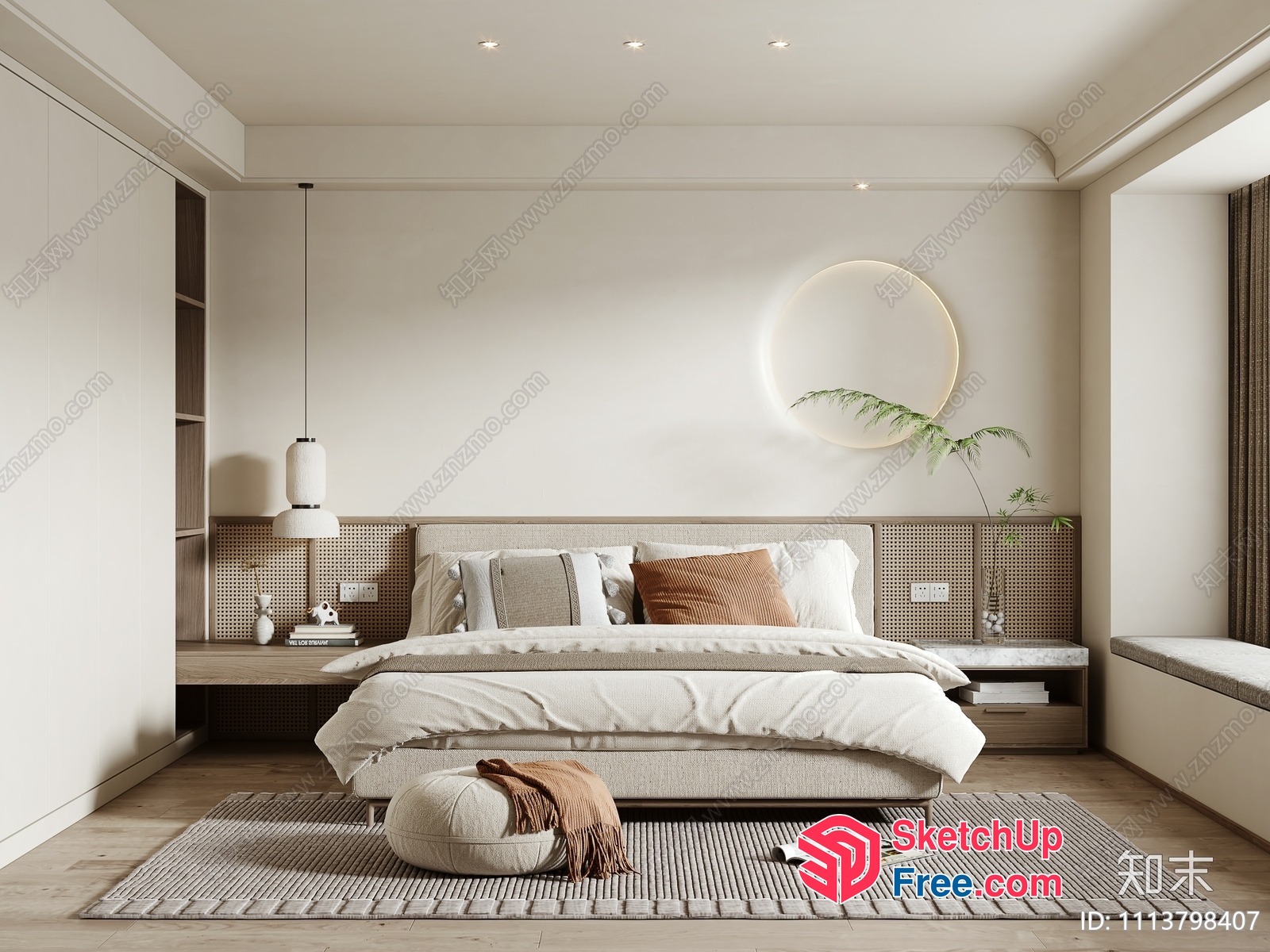 Elegant And Modern Minimalist Bedroom 3D SketchUp File