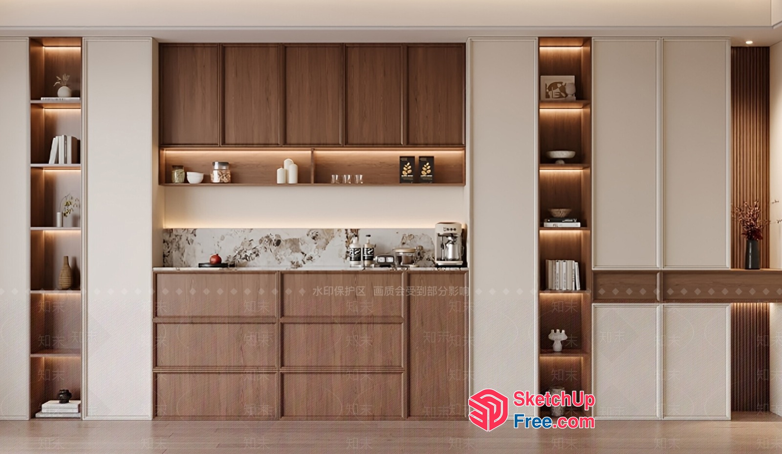 Modern Kitchen Design With Sleek Cabinets And Countertops 3D SketchUp File