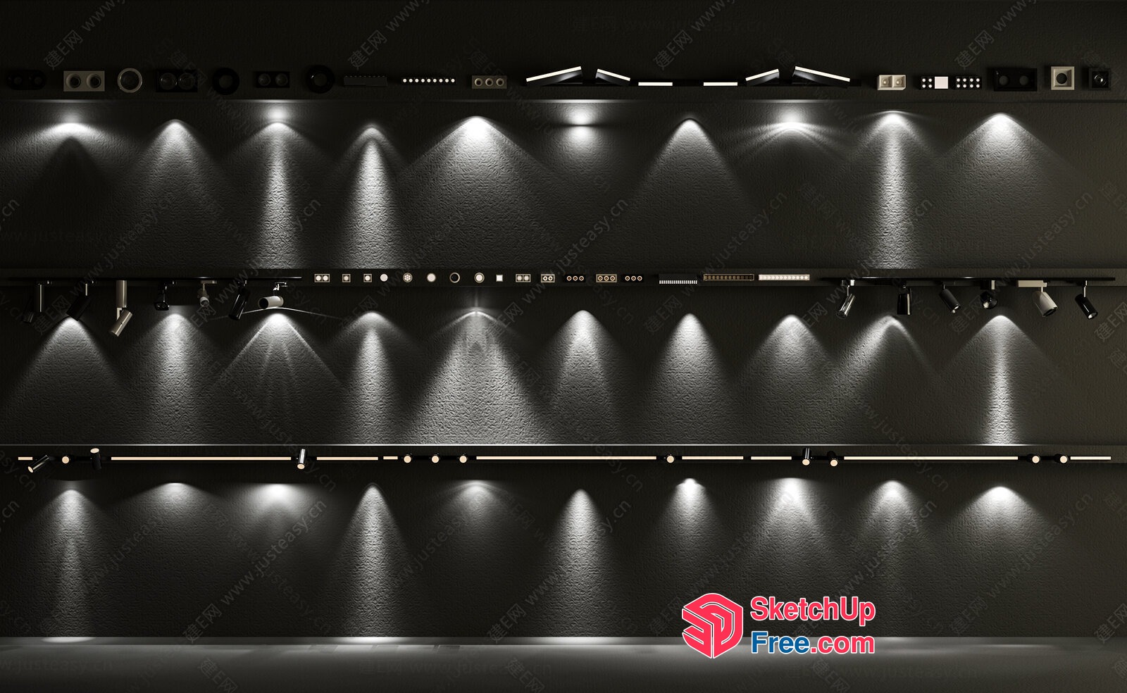 Elegant Black Stage Illumination 3D SketchUp File