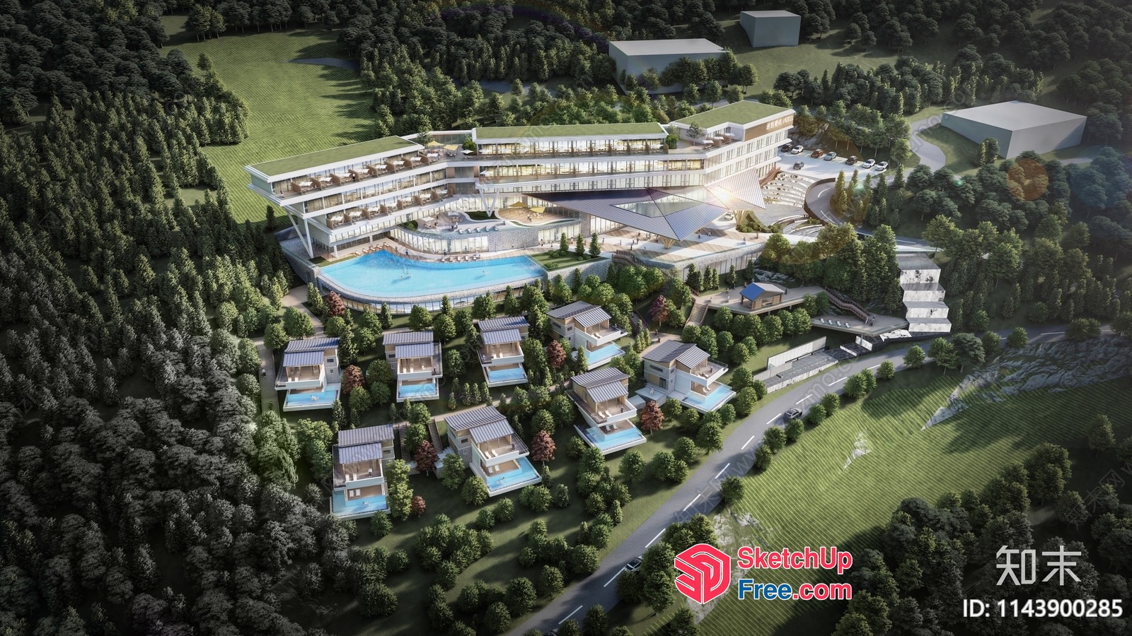 Modern Luxury Resort Complex 3D SketchUp File