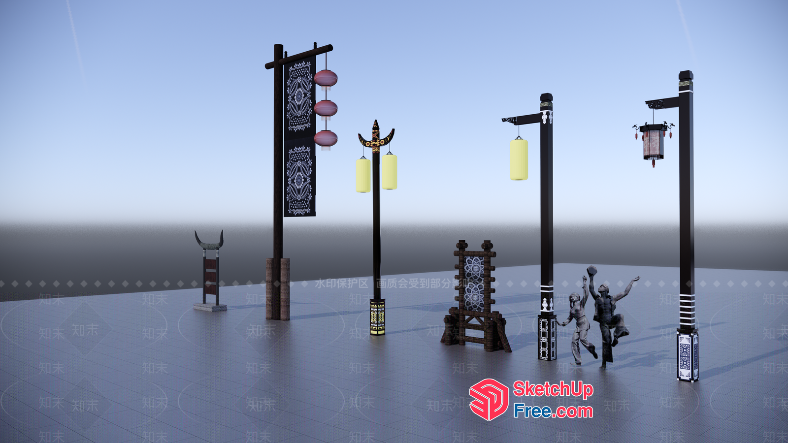 Traditional Japanese Street Decorations 3D SketchUp File
