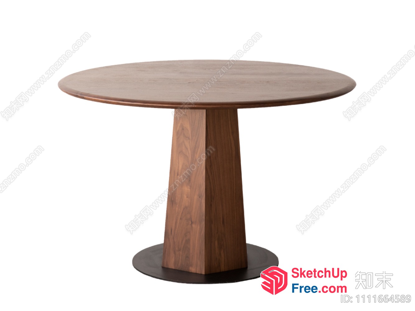 Simple Wooden Round Dining Table 3D SketchUp File