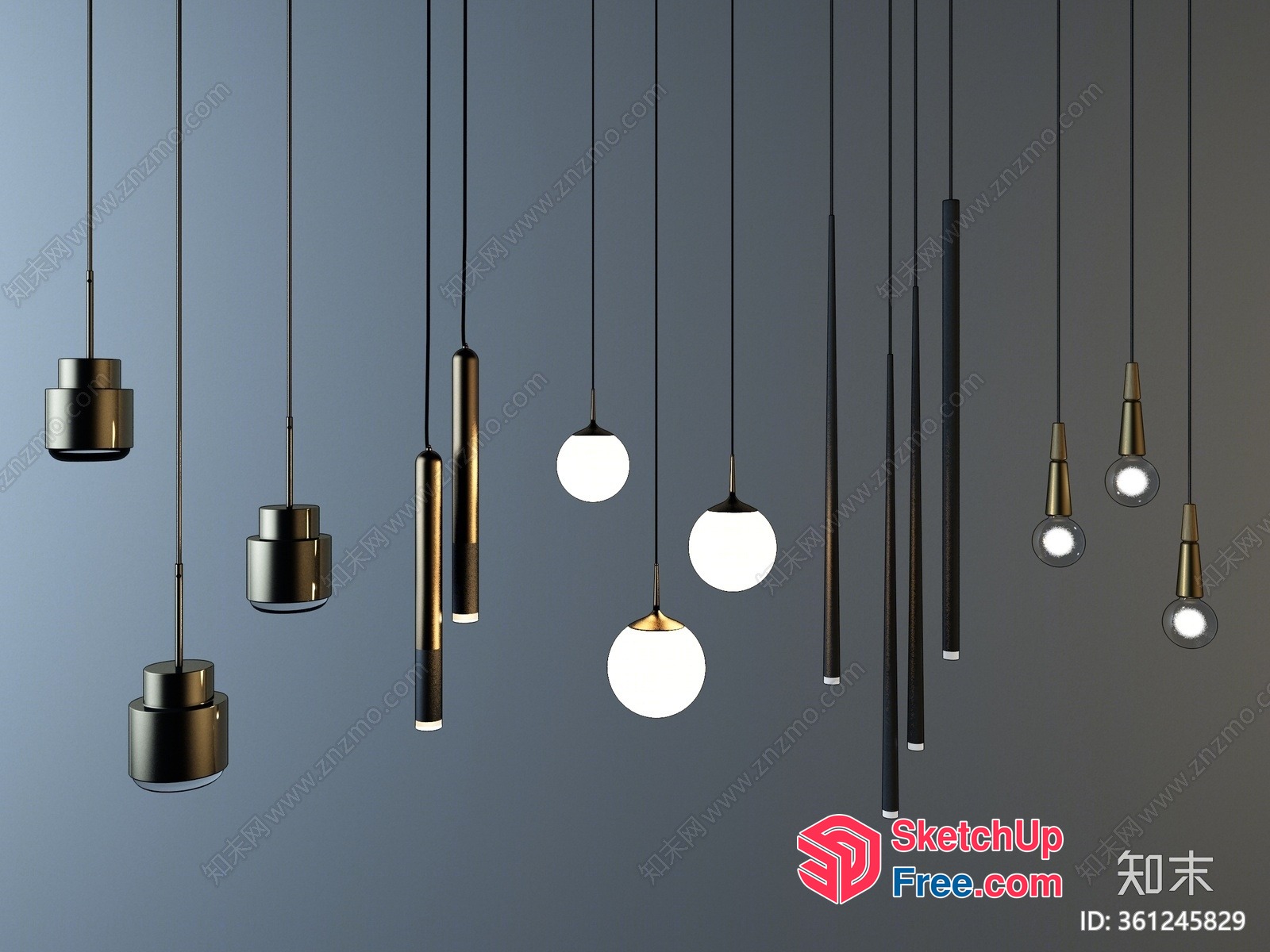 Modern Hanging Light Fixtures 3D SketchUp File