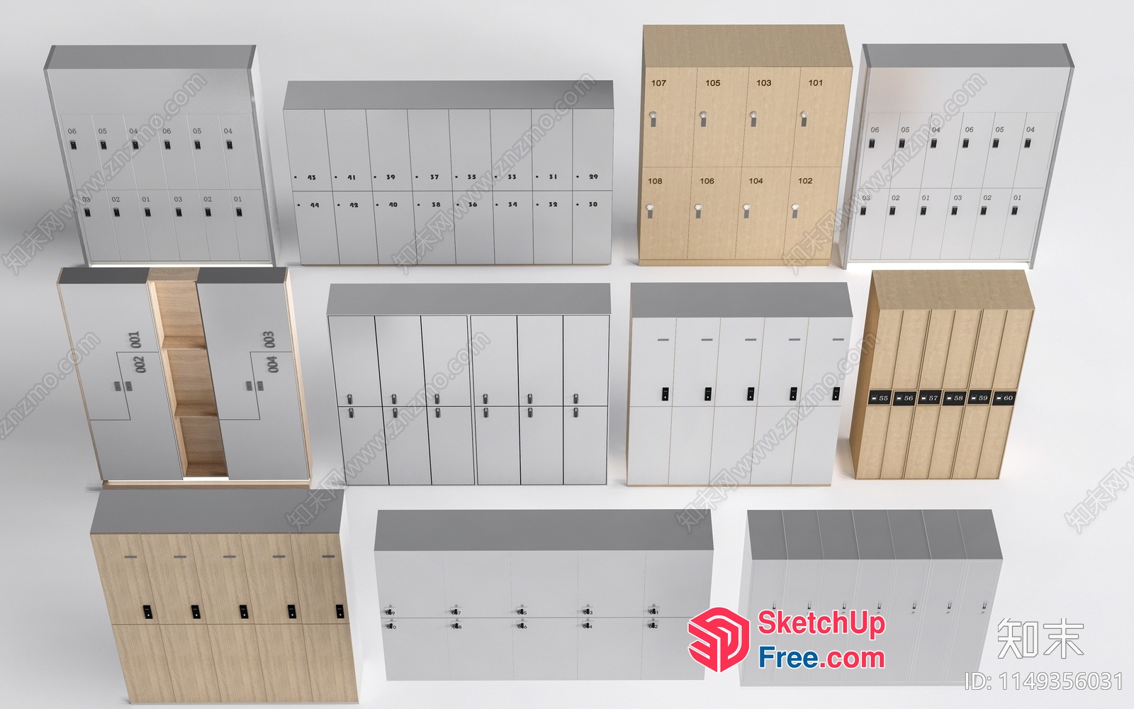 Modern Locker Room Furniture Collection 3D SketchUp File
