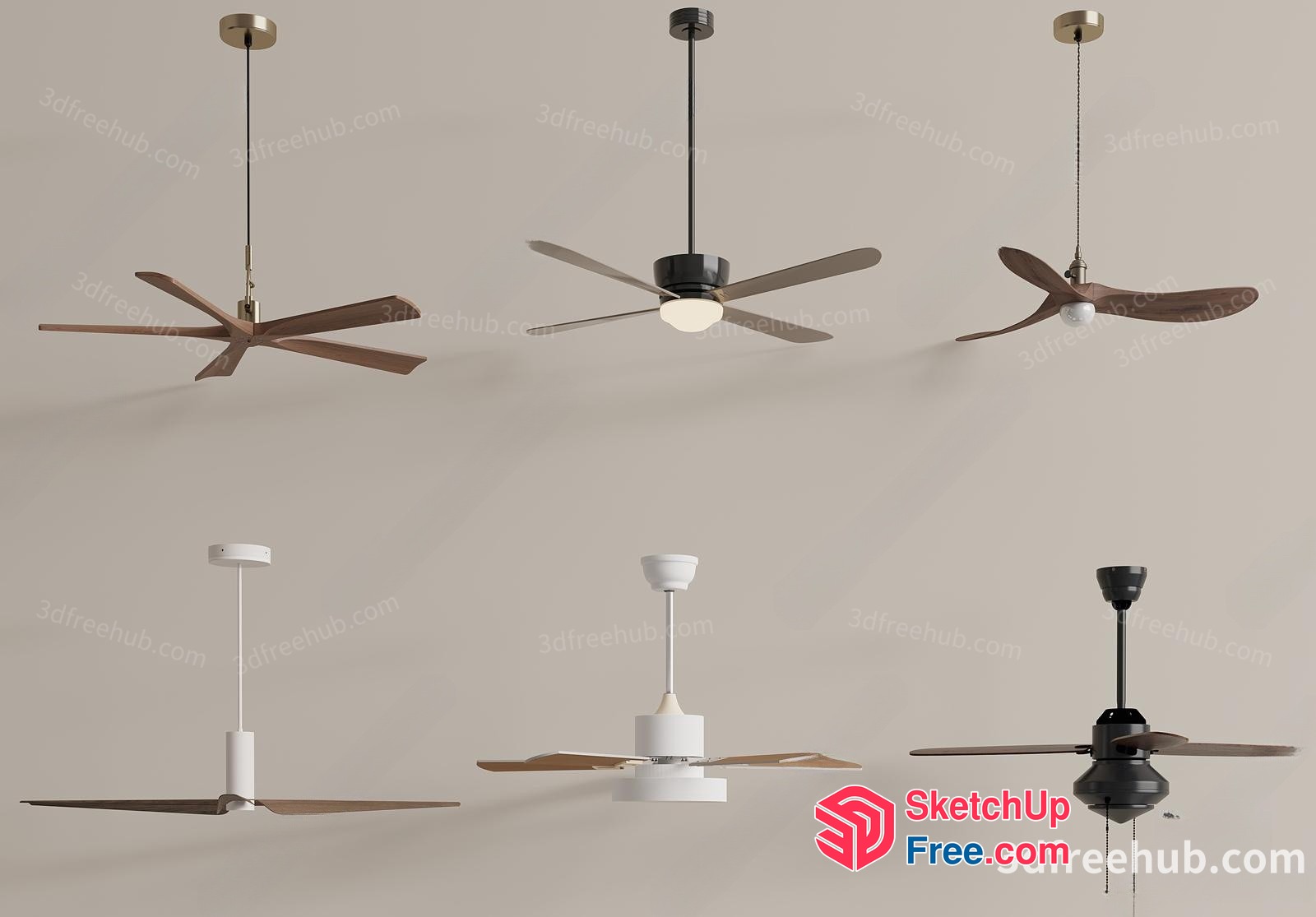 Ceiling Fan Collection 3D SketchUp File