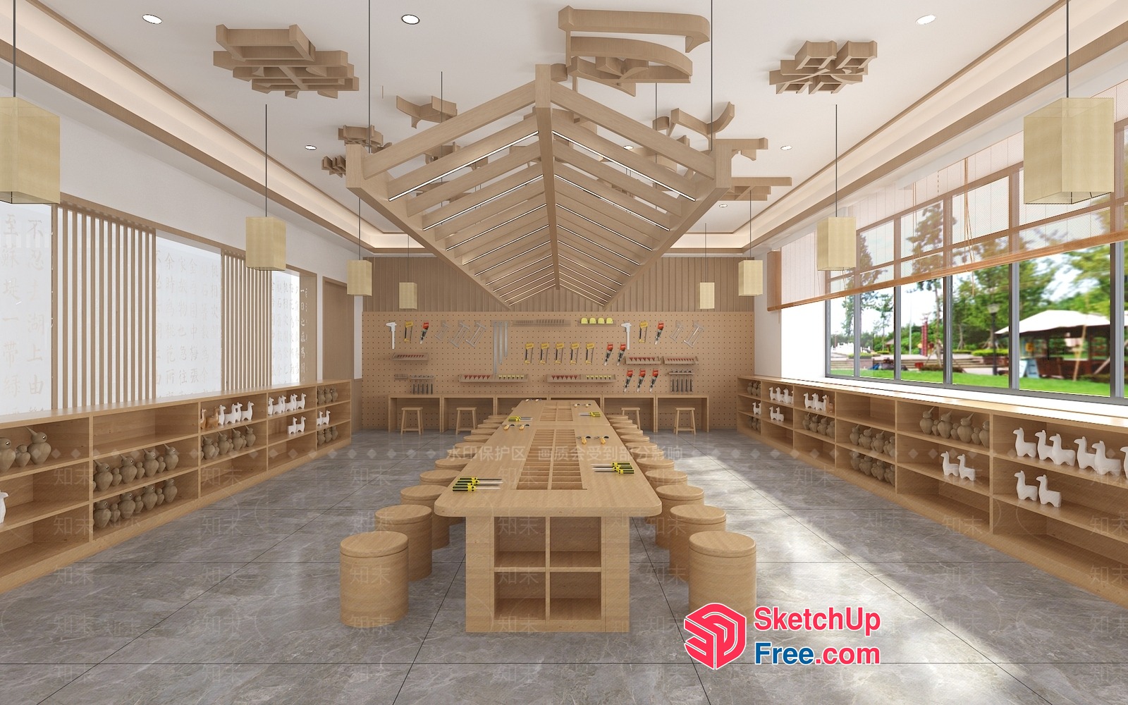 Modern Japanese-Inspired Interior Design 3D SketchUp File