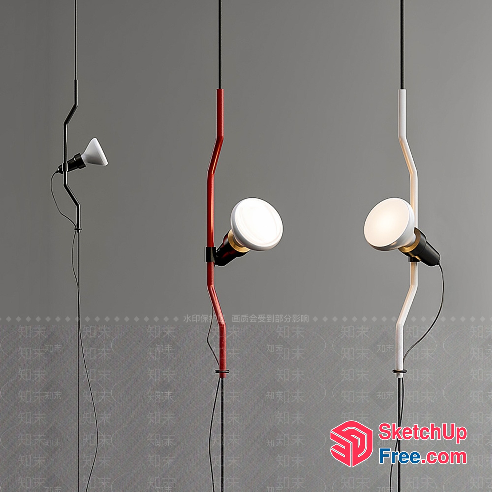 Modern Hanging Light Fixtures 3D SketchUp File