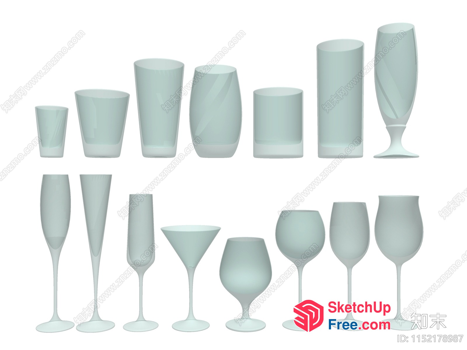 Various Glassware And Drinking Vessels 3D SketchUp File