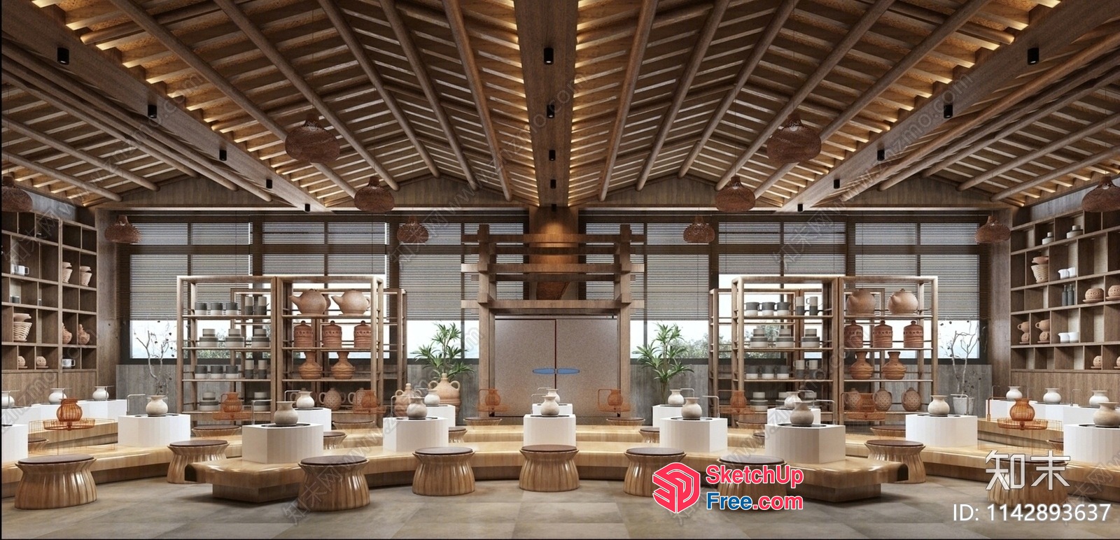 Japanese Style Decorated Room With Natural Light 3D SketchUp File