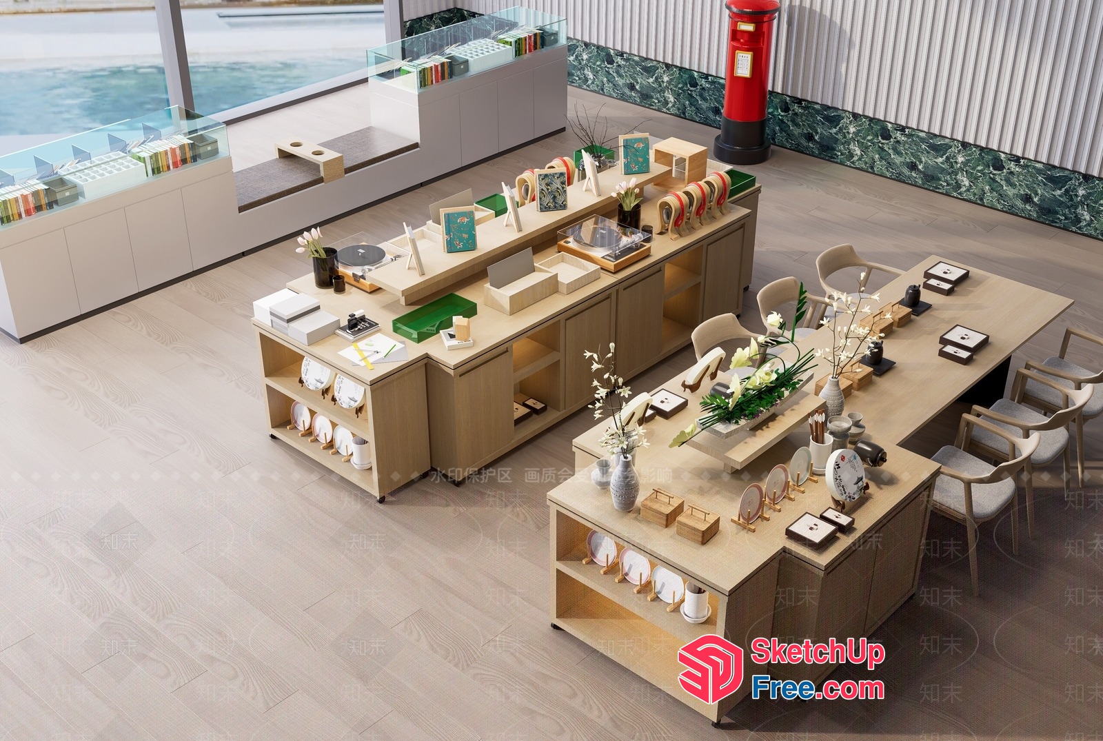 Modern Japanese-Inspired Interior Space 3D SketchUp File