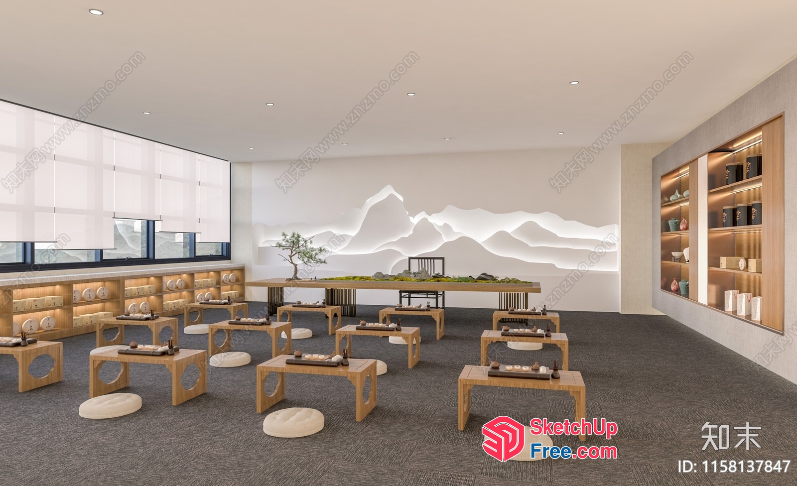 Modern Japanese-Inspired Interior Design 3D SketchUp File