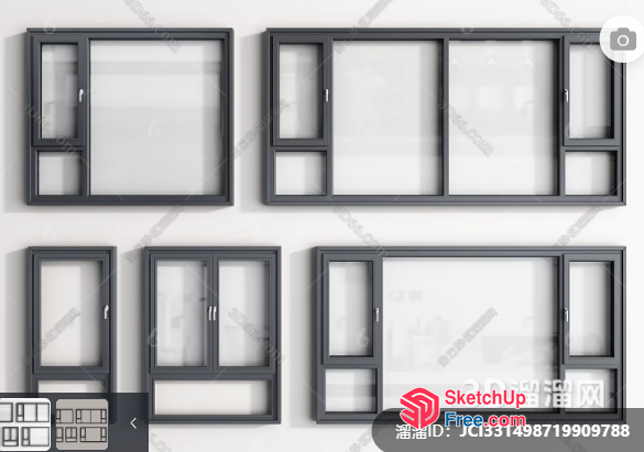 5 Window Frames 3D SketchUp File