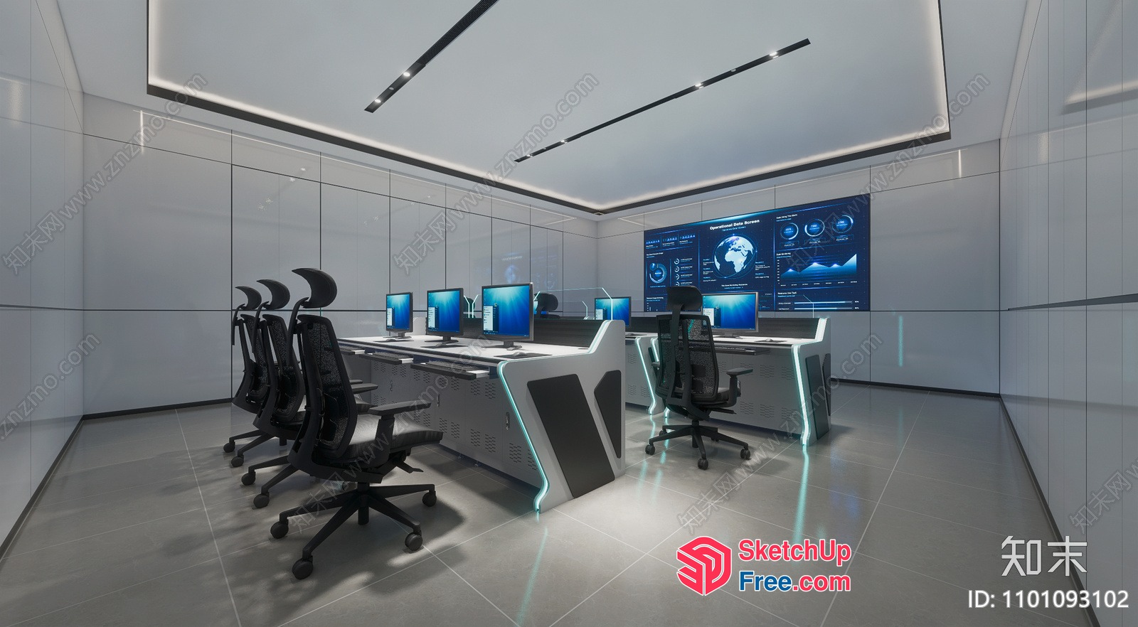 Modern Office Space With Advanced Technology 3D SketchUp File