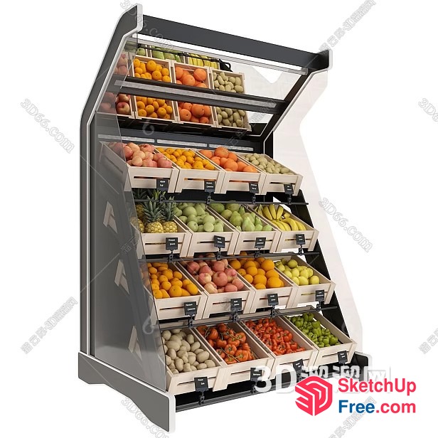 Fruit And Vegetable Display Cabinet 3D SketchUp File