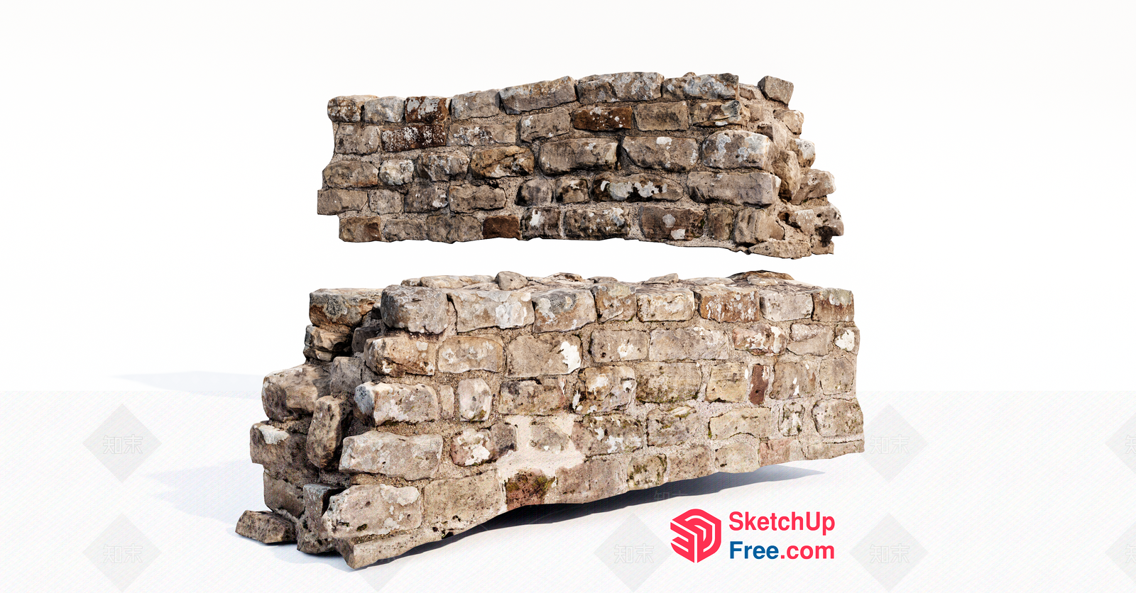 Old Stone Wall Pieces 3D SketchUp File