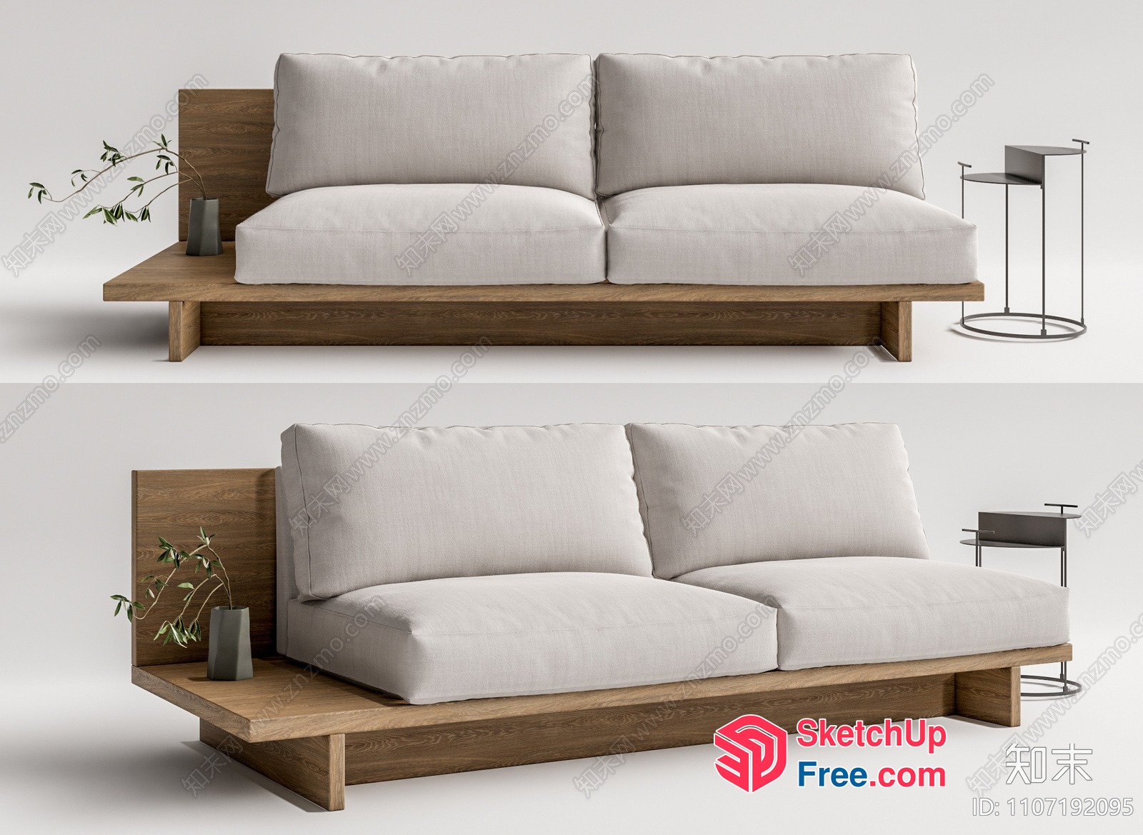 Modern Minimalist Japanese-Inspired Living Room Sofa 3D SketchUp File