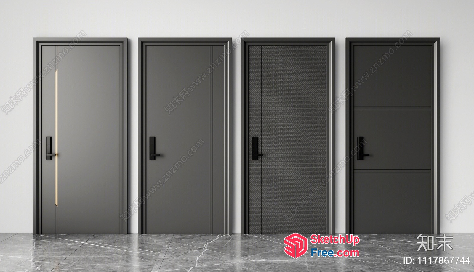 Modern Doors And Elevators In A Sleek, Contemporary Setting 3D SketchUp File