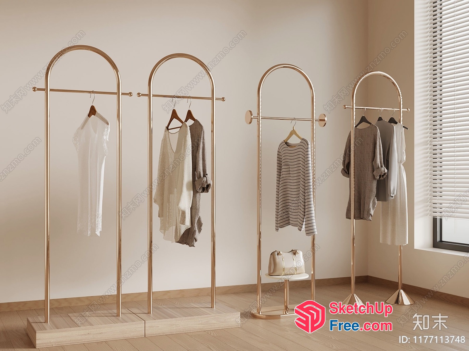 Modern Minimalist Clothing Rack 3D SketchUp File