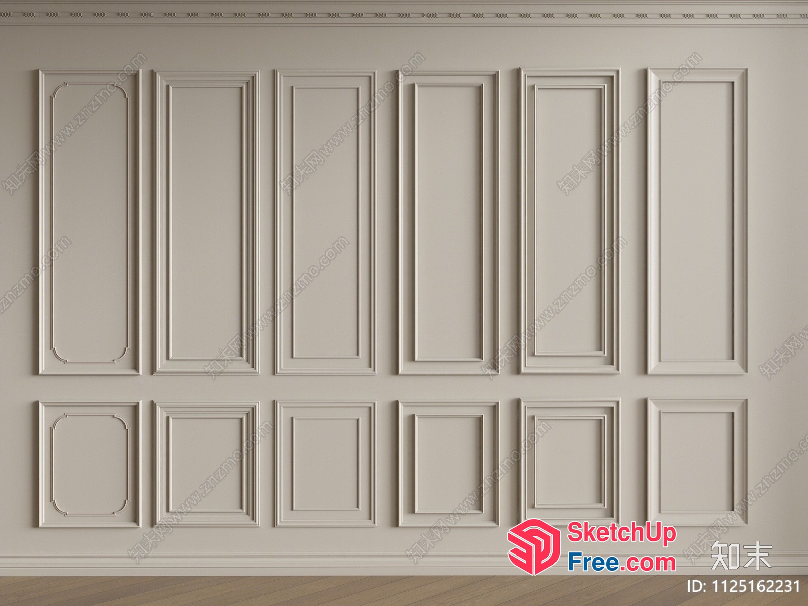 Classic Moulding Paneling 3D SketchUp File