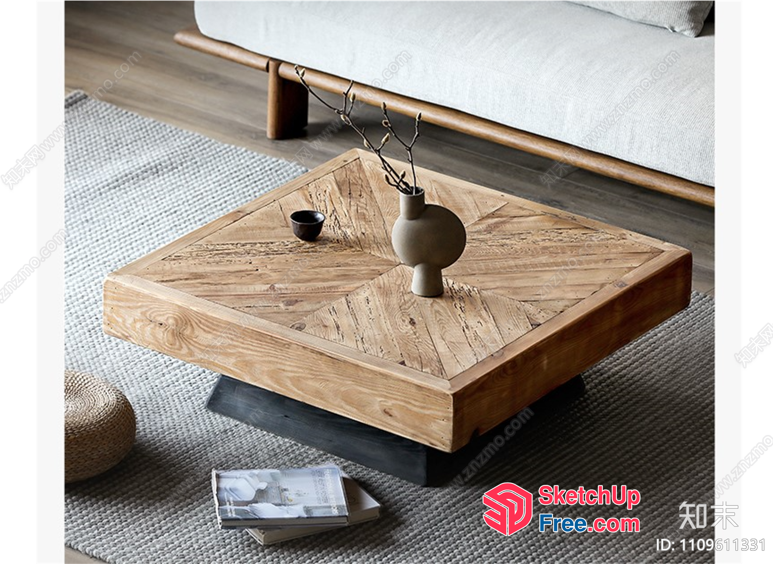 Minimalist Japanese Style Living Room Furniture 3D SketchUp File