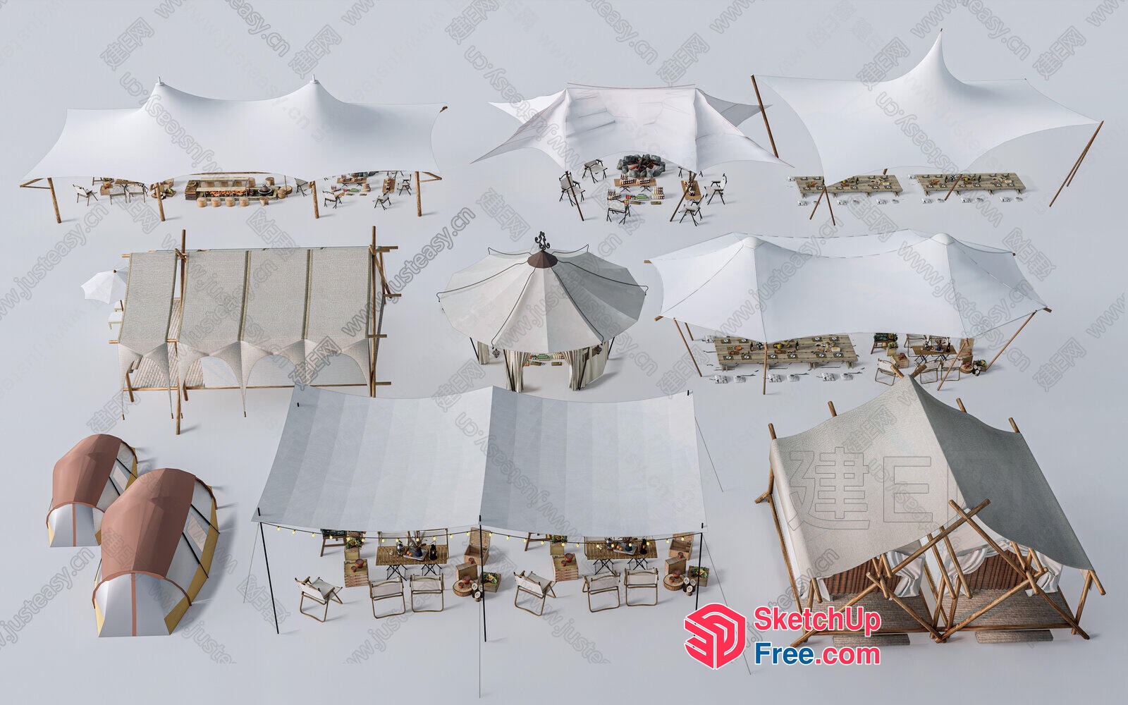 Outdoor Event Tent Furniture 3D SketchUp File