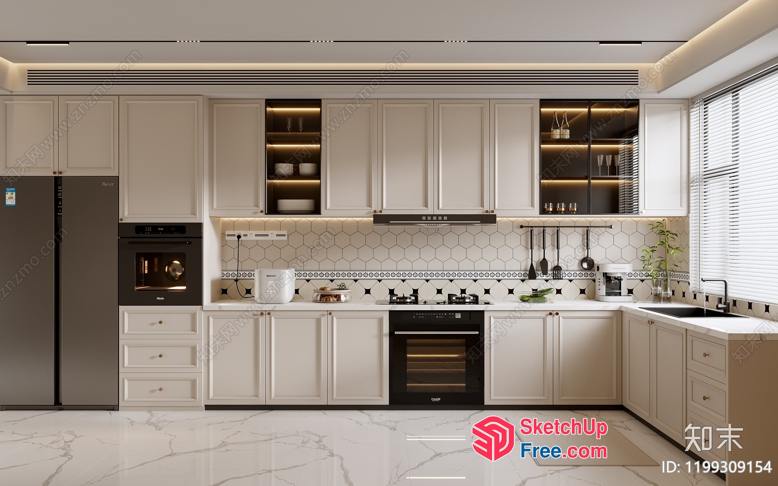 Modern Kitchen With Sleek Appliances And Elegant Decor 3D SketchUp File