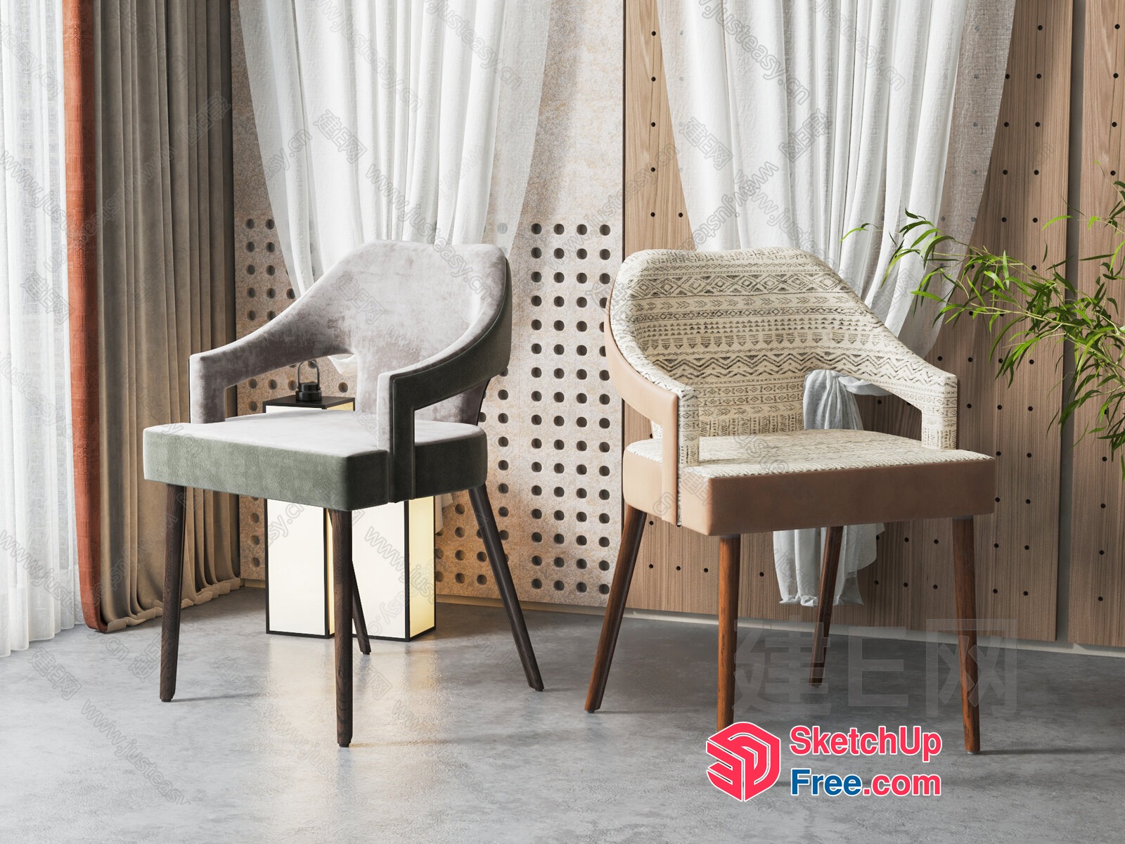 Modern And Elegant Chairs In A Stylish Room 3D SketchUp File