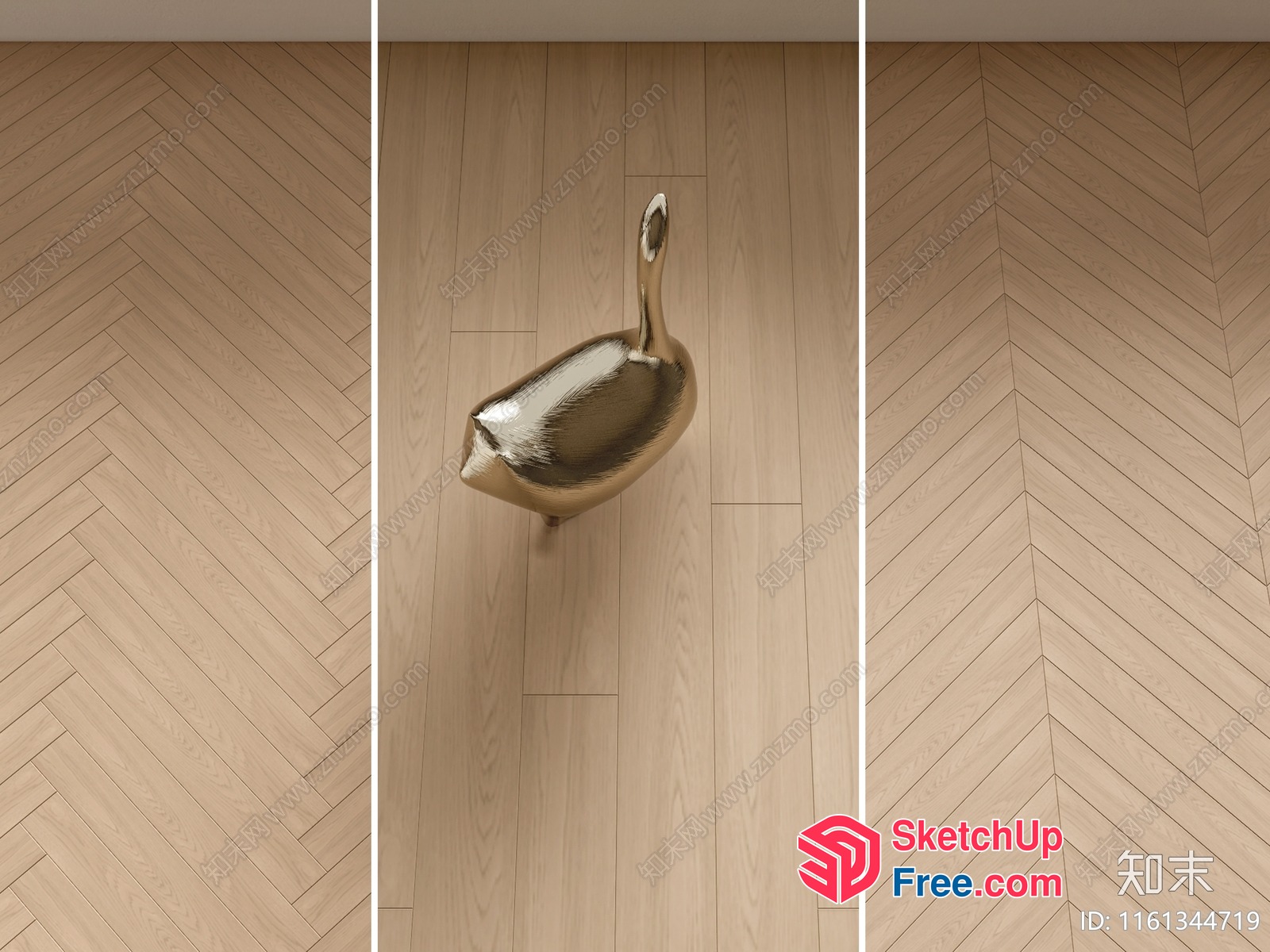 Elevator Door With A Shiny Gold Handle 3D SketchUp File