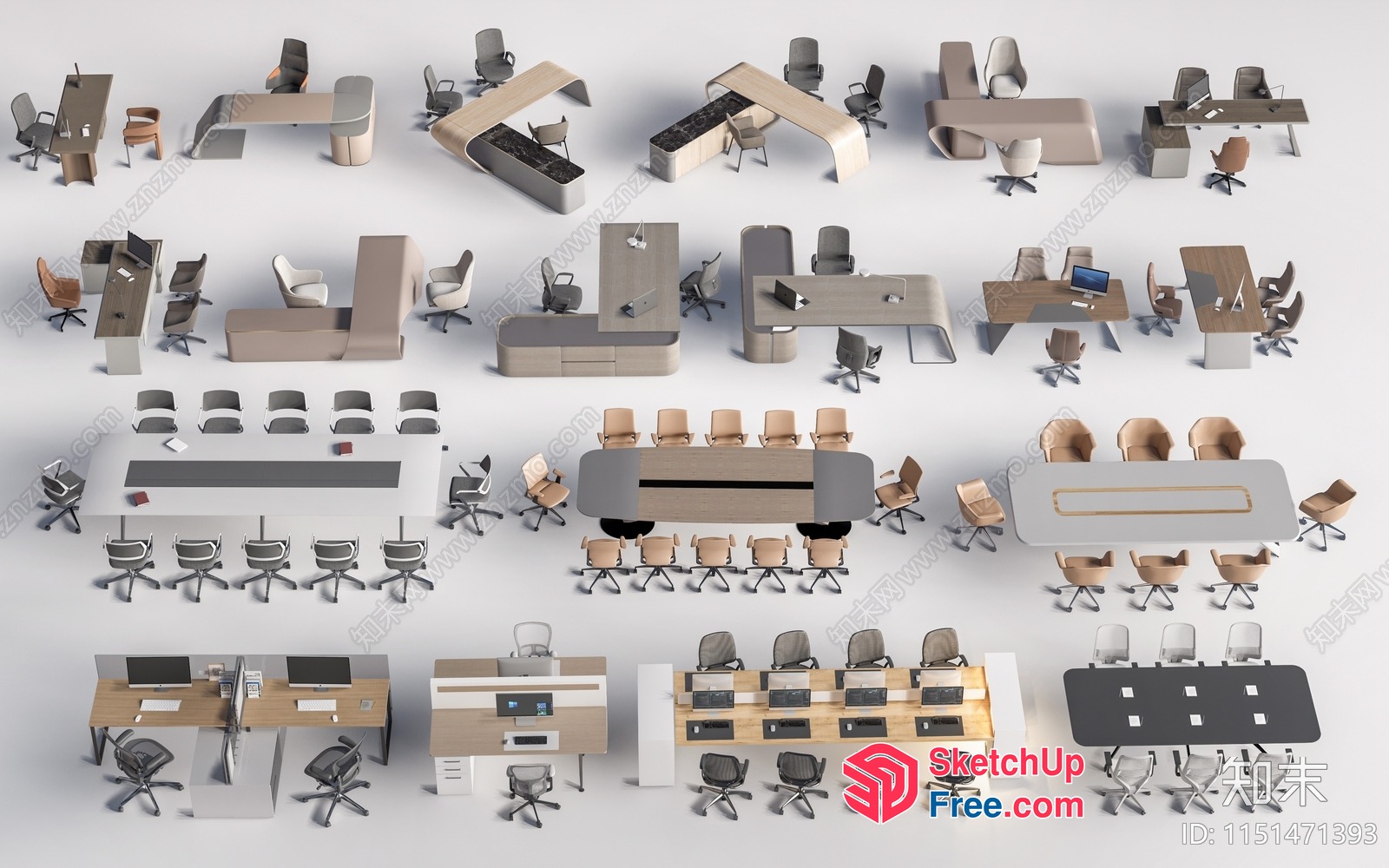 Office Furniture Collection 3D SketchUp File