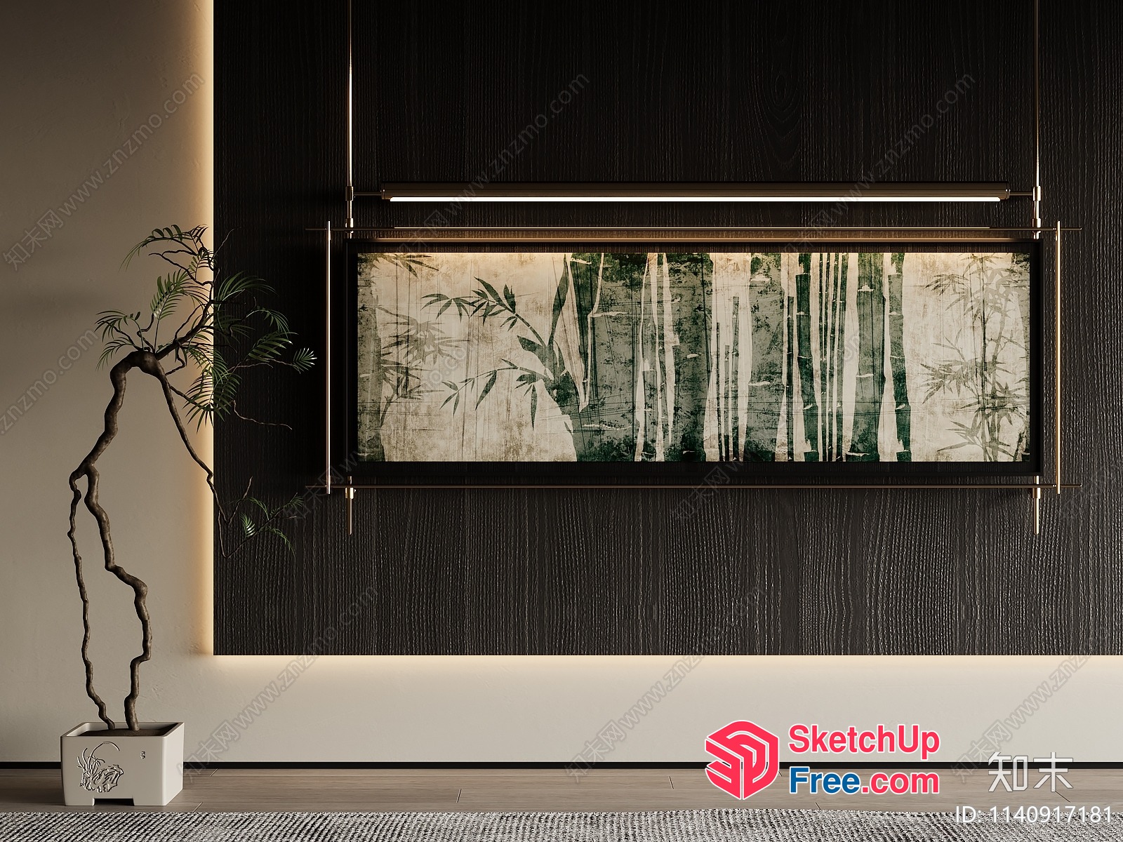 Modern Japanese-Inspired Interior Decor 3D SketchUp File