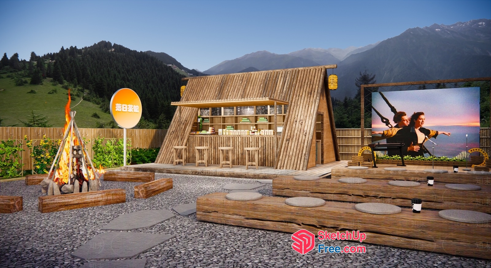 Cozy Mountain Retreat 3D SketchUp File