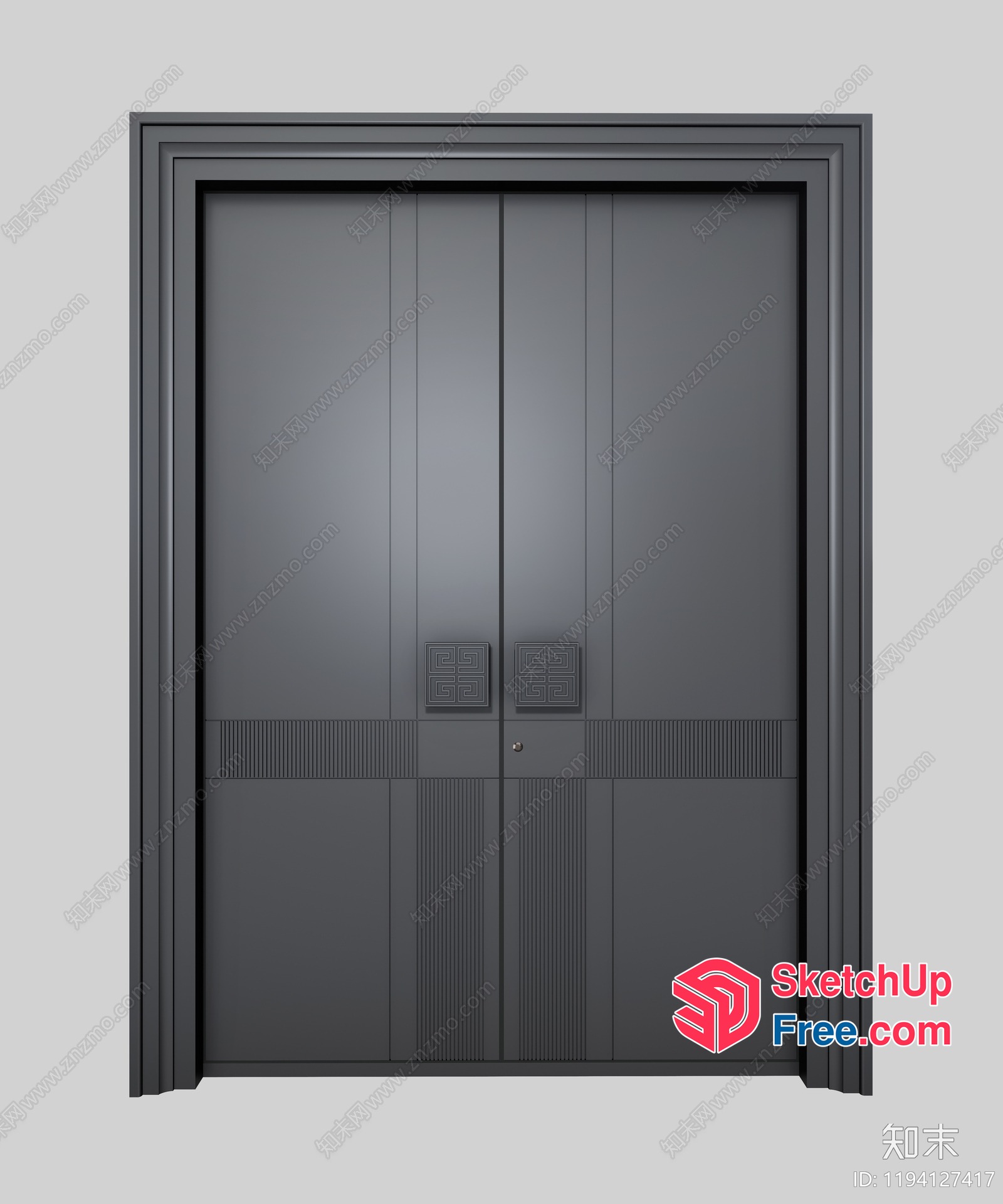 Elevator Doors With Ornate Design 3D SketchUp File