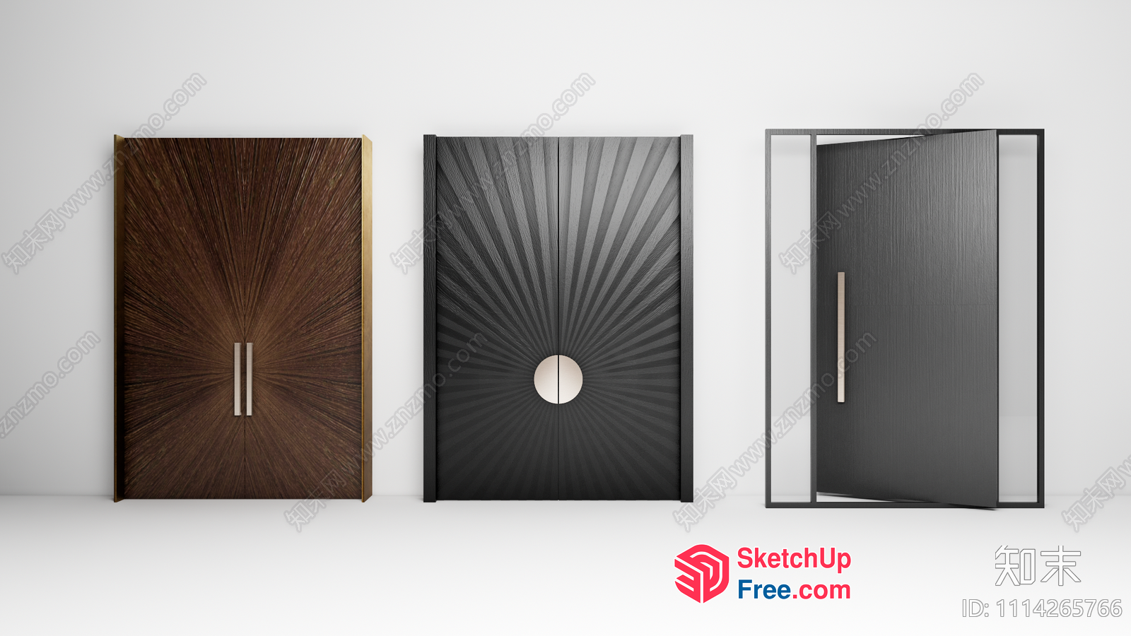 Three Modern Door Designs 3D SketchUp File