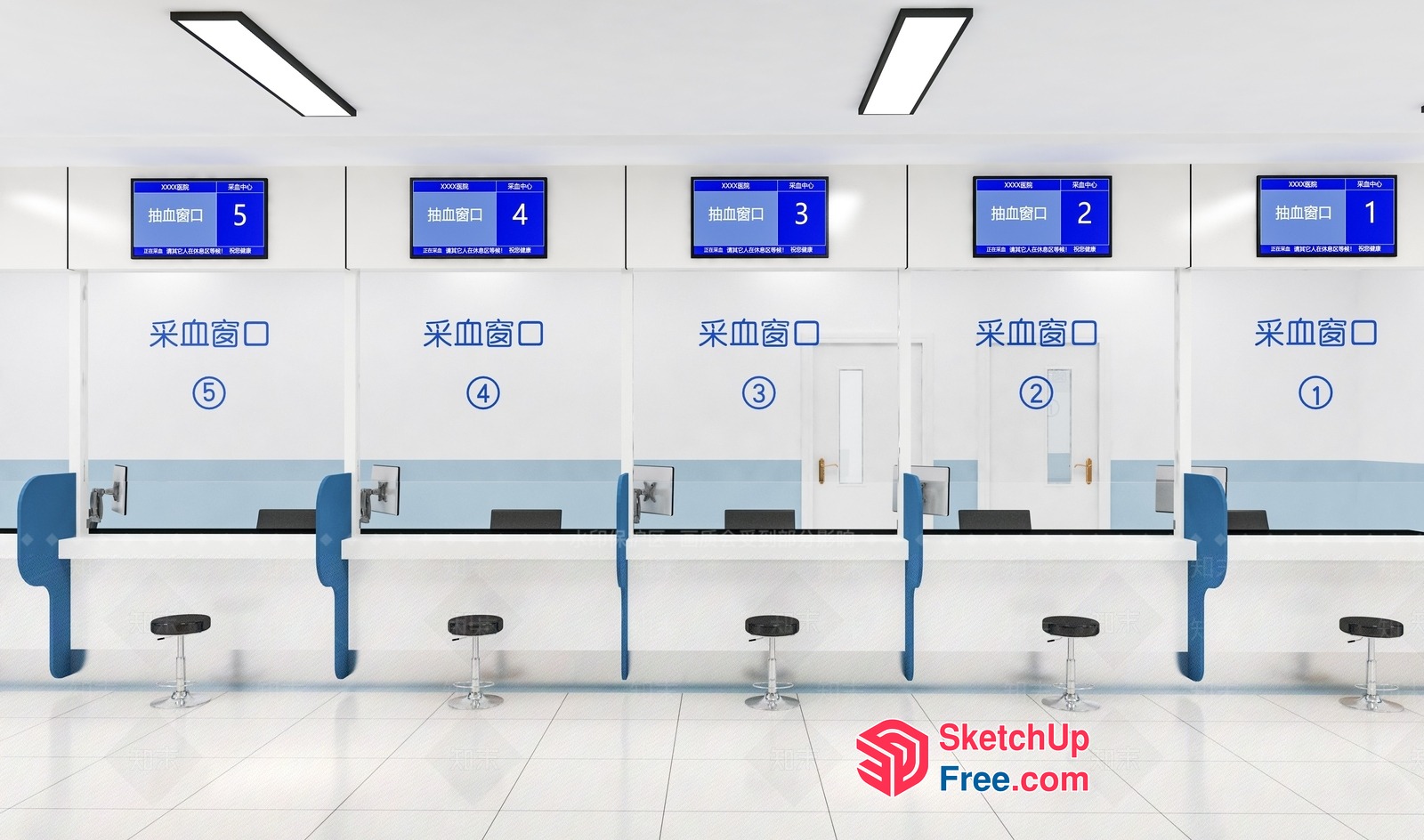 Bank Branch Interior 3D SketchUp File