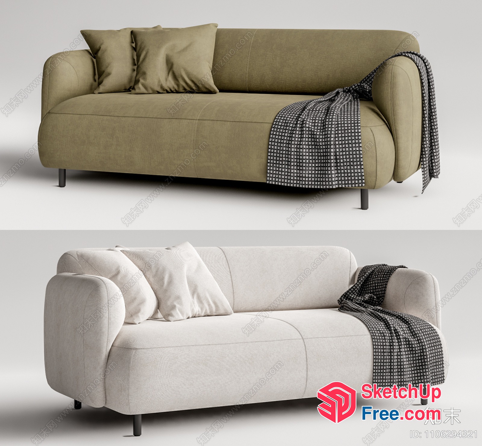 Minimalist Style Sofa Set 3D SketchUp File