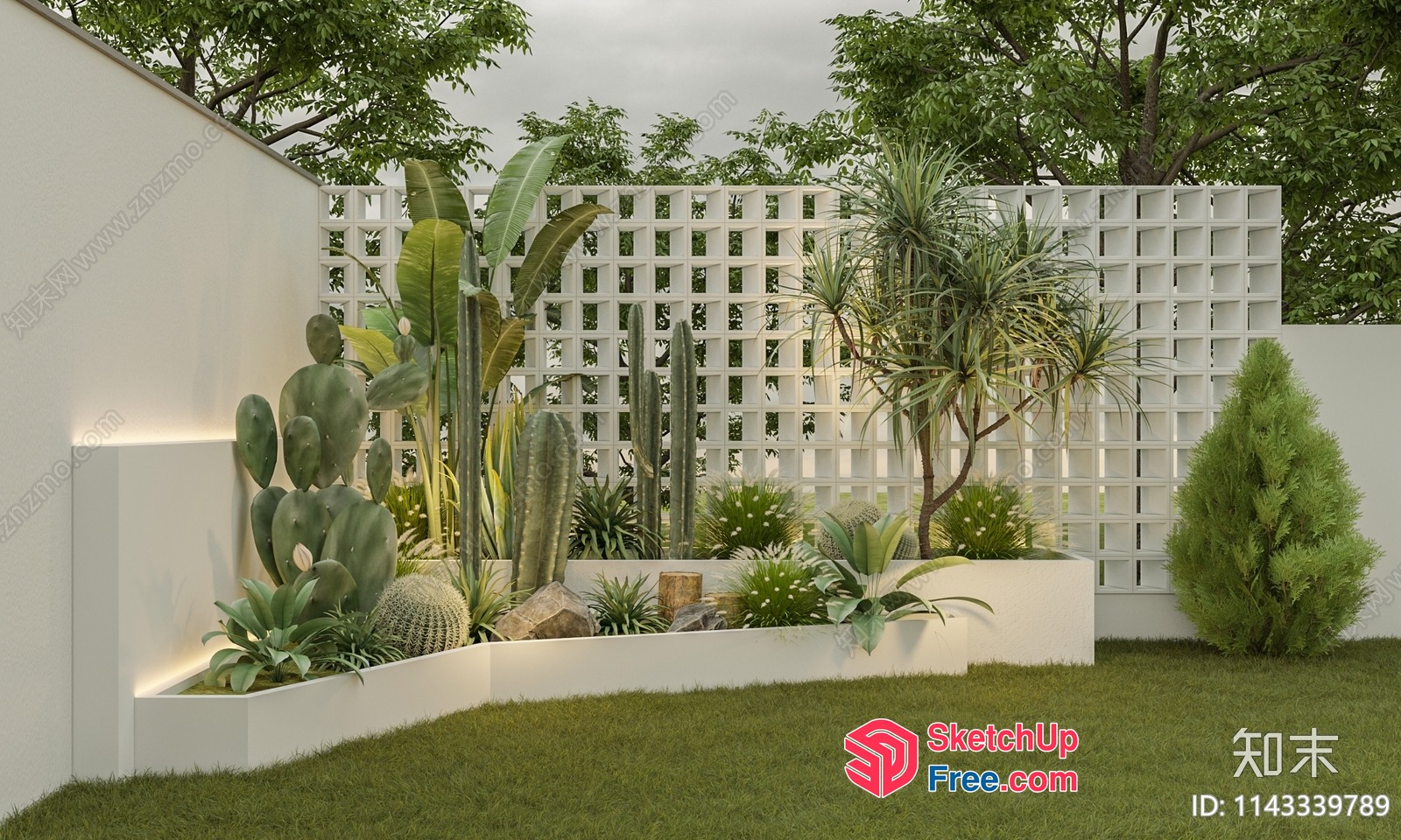 Cactus And Succulent Garden 3D SketchUp File