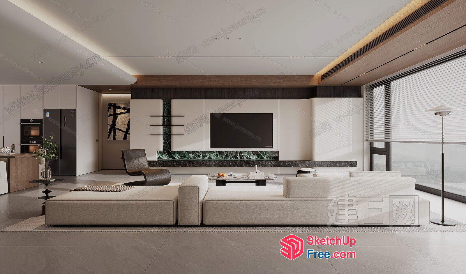 Modern Minimalist Living Room With Sleek Furniture And Clean Lines 3D SketchUp File