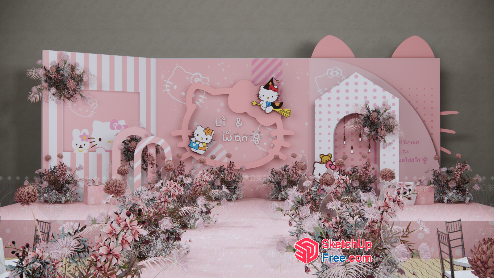 Hello Kitty Wedding Decor 3D SketchUp File