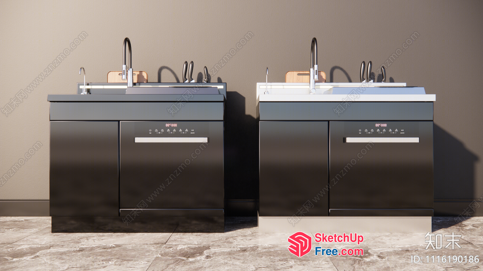Modern Kitchen Appliances And Cabinets 3D SketchUp File