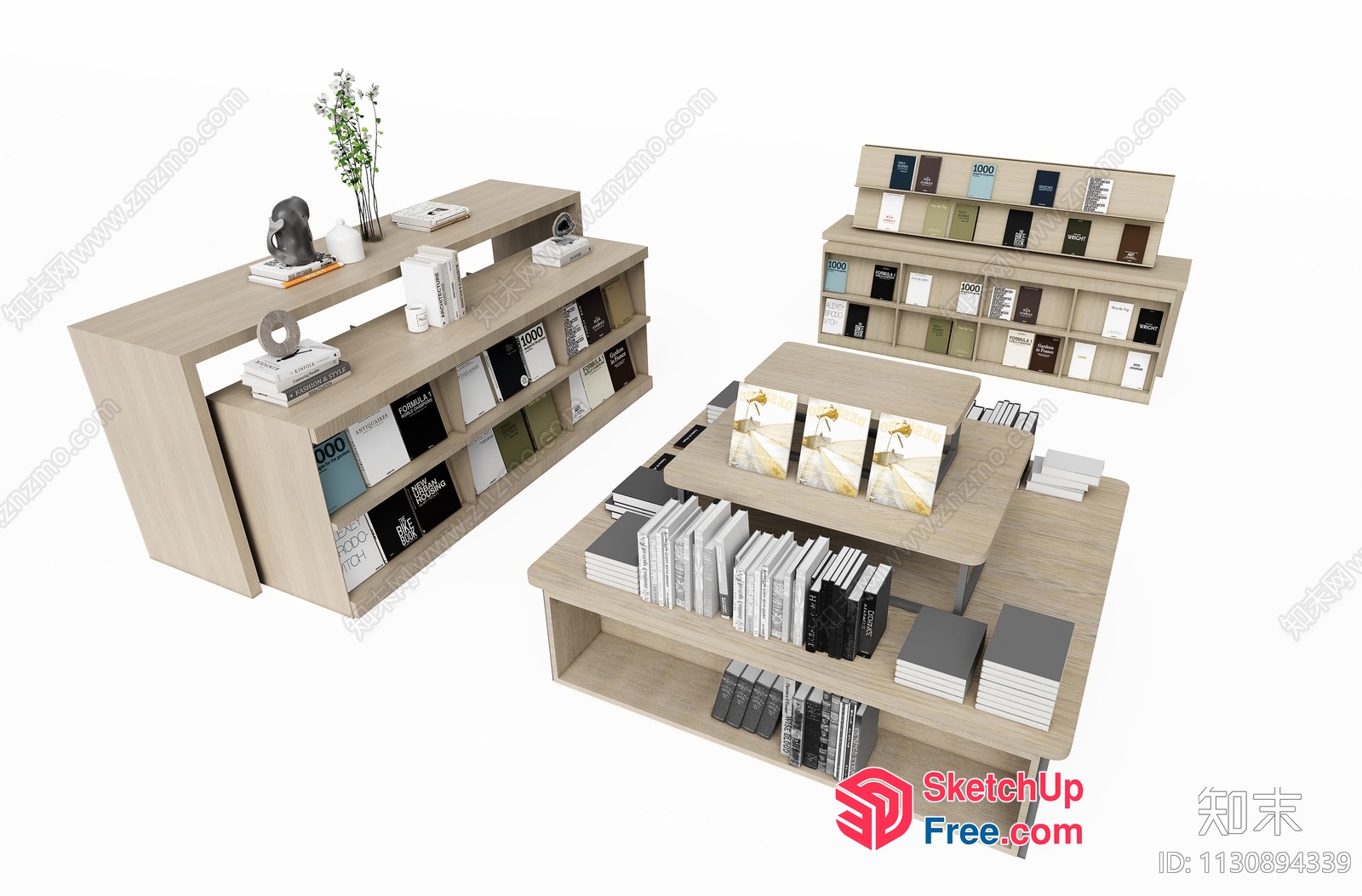 Bookcase With Bookshelf And Decorative Elements 3D SketchUp File
