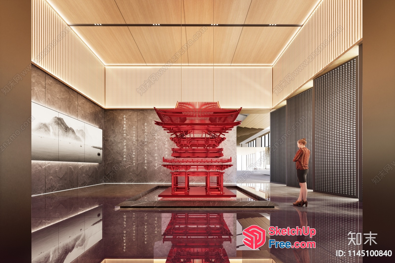 Elegant Modern Japanese-Inspired Interior 3D SketchUp File