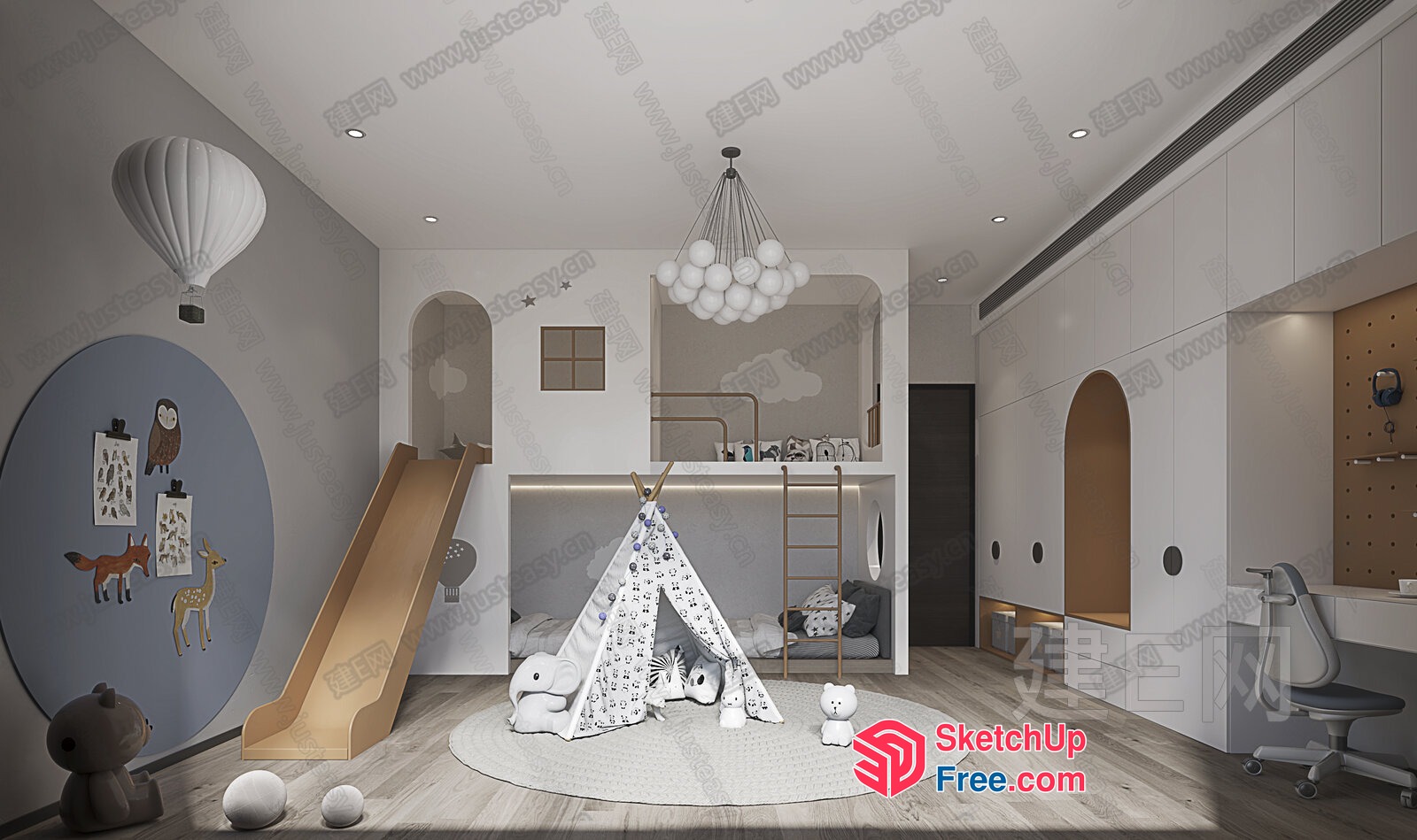 Modern Minimalist Children'S Room Design 3D SketchUp File