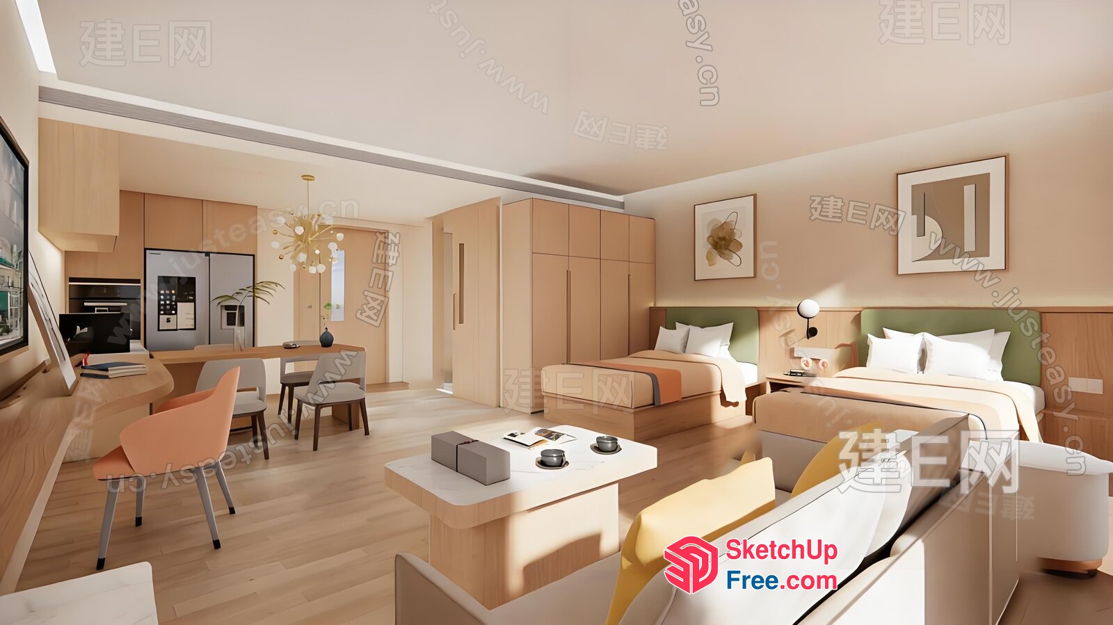 Modern Minimalist Interior Design 3D SketchUp File