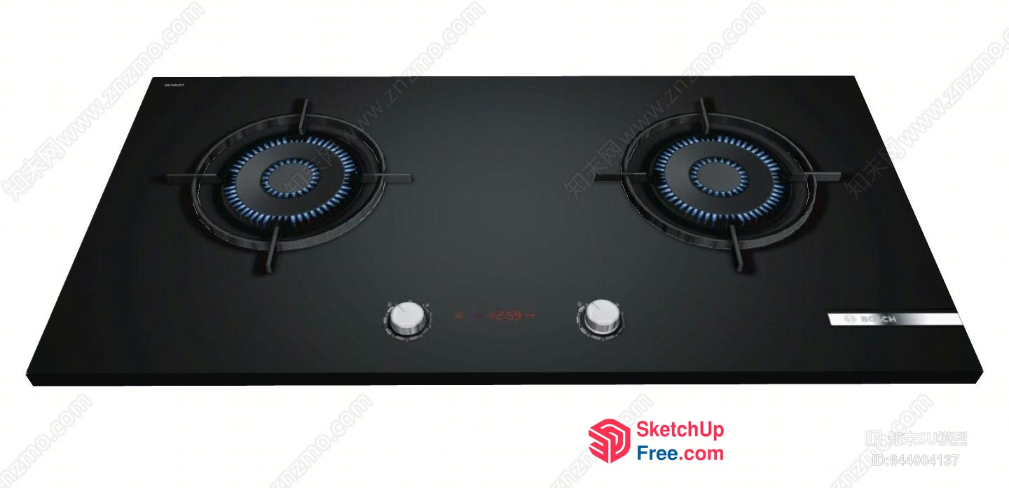 Double Burner Gas Stove 3D SketchUp File