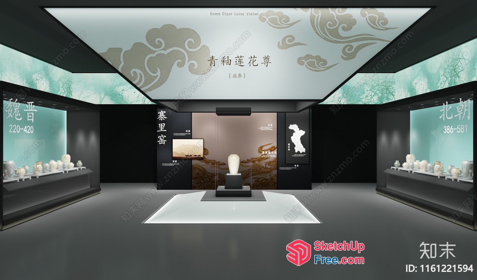 Modern Chinese Art Gallery 3D SketchUp File
