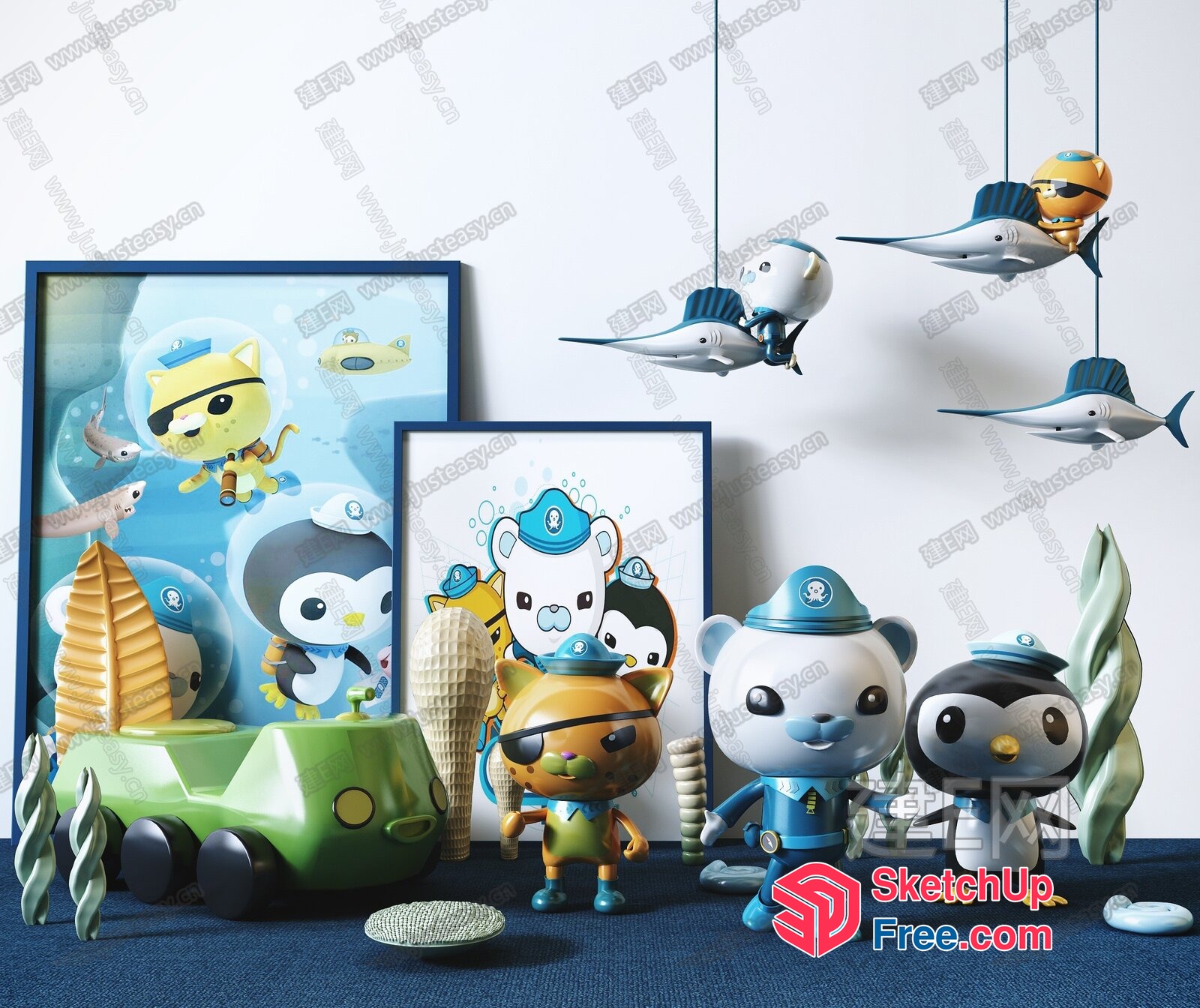 Cartoon Characters In A Nautical Themed Room 3D SketchUp File